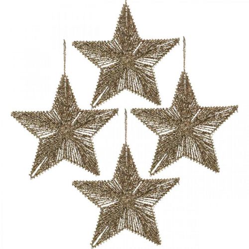 Floristik24 Ozdoby na vánoční stromeček, adventní dekorace, přívěsek hvězda Zlatá B15cm 8 kusů
