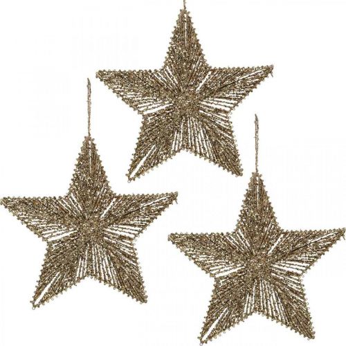 Floristik24 Vánoční ozdoby, adventní ozdoby, přívěsky hvězdy zlaté š20,5cm 6 ks