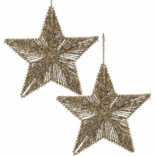 Floristik24 Ozdoby na vánoční stromeček, adventní ozdoby, přívěsek hvězda Zlatá B25,5cm 4ks