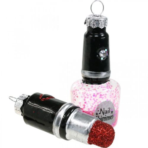 Floristik24 Vánoční ozdoba na stromeček Beauty &amp; Glamour, skleněný přívěsek kosmetický mix V5,5–7cm pravé sklo 6ks
