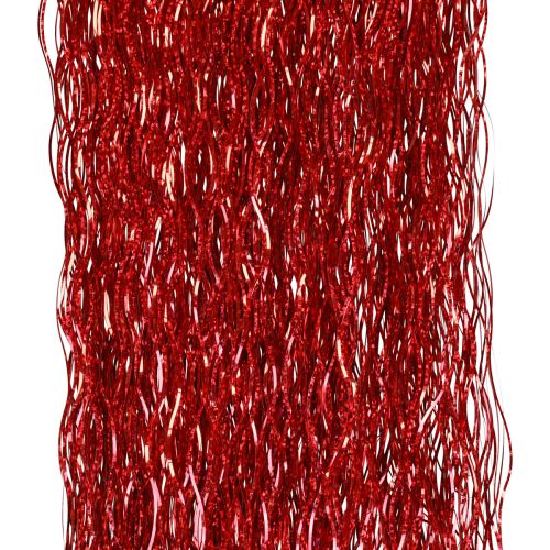 položky Vánoční ozdoba na stromeček Vánoční, vlnité pozlátko červené třpytivé 50cm
