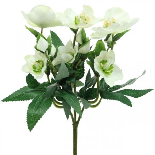 Floristik24 Vánoční růže bílá deco kytice umělé květiny Vánoční aranžmá 27cm