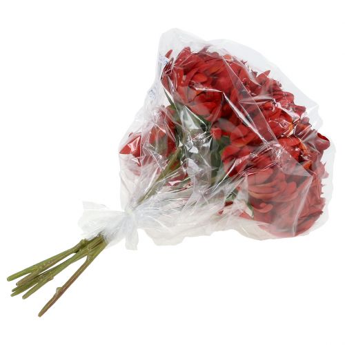 položky Chryzantémová kytice rumělkově červená 28cm 6 ks