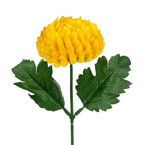 Chryzantéma žlutá umělá Ø7cm L18cm