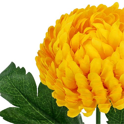 položky Žluté hedvábné květiny chryzantém Ø7cm L18cm 4 ks