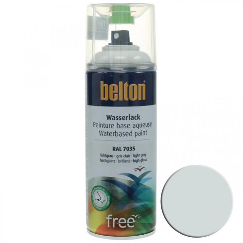 položky Bezbarvá barva na vodní bázi Belton šedá vysoký lesk ve spreji světle šedá 400ml