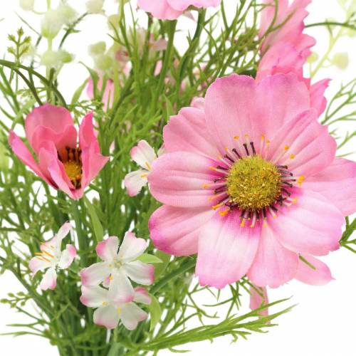 Floristik24 Cosmea a gypsophila v svazku Umělá růžová Assorted 42cm