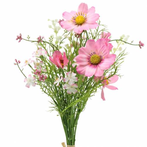 Floristik24 Cosmea a gypsophila v svazku Umělá růžová Assorted 42cm