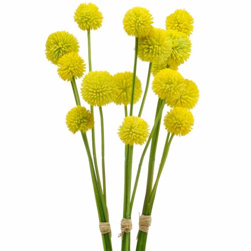 Floristik24 Paličky Craspedia Žlutá umělá zahradní květina Hedvábné květiny 15ks