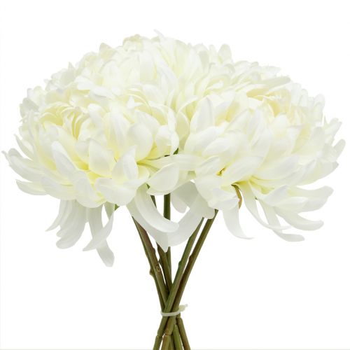 Floristik24 Dekorativní kytice chryzantém bílá 28cm 6ks