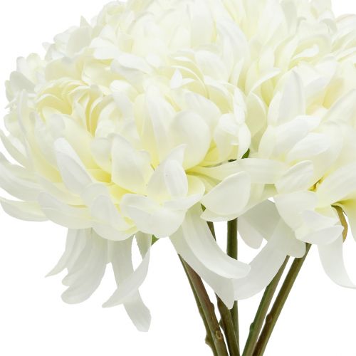 Floristik24 Dekorativní kytice chryzantém bílá 28cm 6 ks