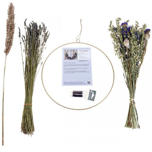 Floristik24 DIY krabička sušené květiny smyčka sušené luční květiny Ø35cm