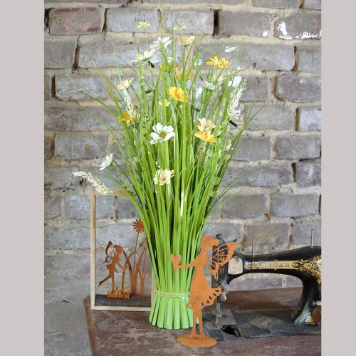 Floristik24 Travní trs s květinami a motýly Orange 70cm