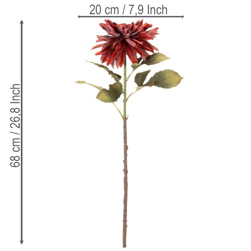 Umělý květ jiřiny s dlouhým stonkem, 68 cm | Floristik24.cz