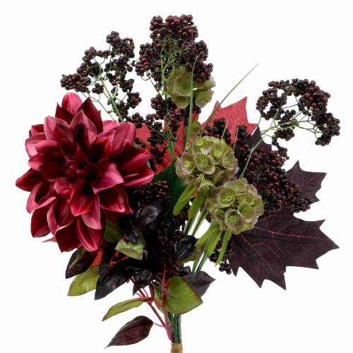 Floristik24 Umělá dekorační kytice s jiřinou a bobulemi šeříku 45cm