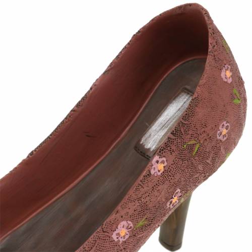 Floristik24 Ozdobná bota rostlinná pumpička na boty hnědá 24cm × 8cm H13,6cm