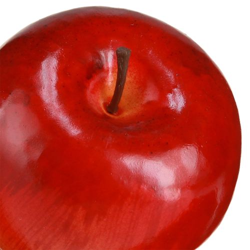 položky Dekorativní jablka červená lesklá umělá ovocná dekorace 7,5 cm 6 ks