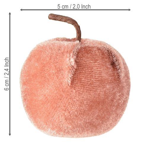 položky Dekorační látka jablka jablečný samet hnědá žlutá Ø5cm V6cm 12 ks