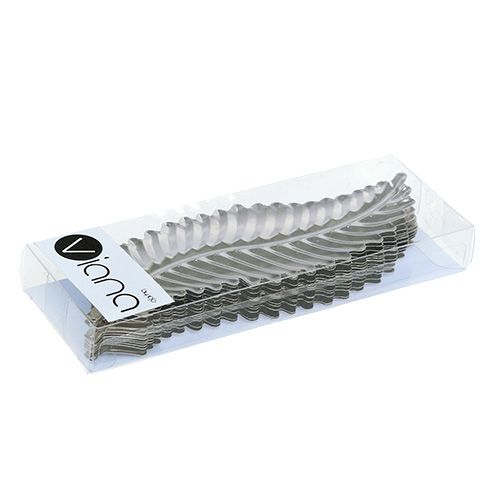Floristik24 Dekorativní plech z kovu stříbro 4cm x 12cm 12ks