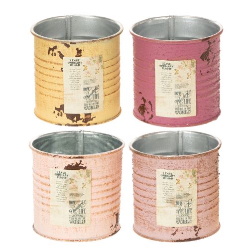 Dekorační krabička kovová vintage Ø8cm V7,5cm Různé barvy nakoupit | Floristik24.cz