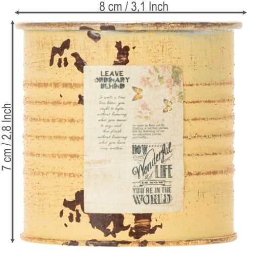 položky Dekorativní plechovka, barva letní meruňky, kovová plechovka, květináč, Ø8cm V7,5cm