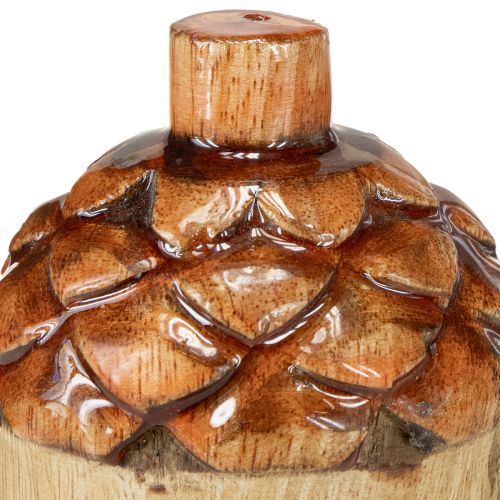 položky Dekorativní žaludy dřevěná dekorace na stůl zelená oranžová červená V10cm 3 kusy