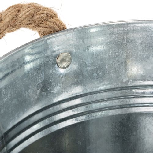 Dekorativní kovový květináč s lanovými úchyty Ø20cm | Floristik24.cz