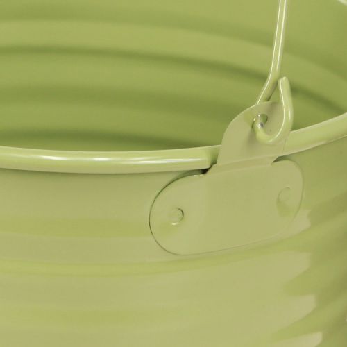 Floristik24 Dekorativní vědro kovový květináč s rukojetí 4 barvy Ø14cm 8 ks