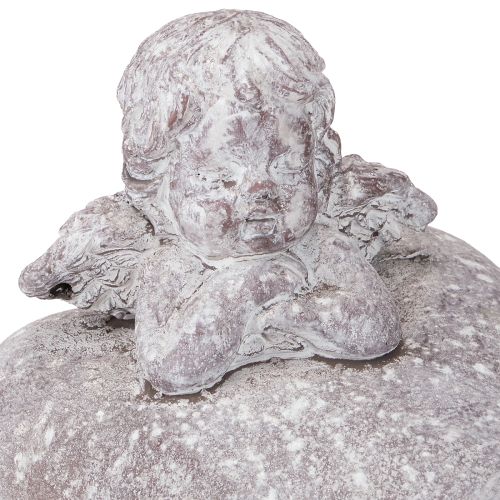 položky Dekorativní anděl na figurce srdce z litého kamene 15×13,5×12cm