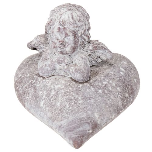 položky Dekorativní anděl na figurce srdce z litého kamene 15×13,5×12cm