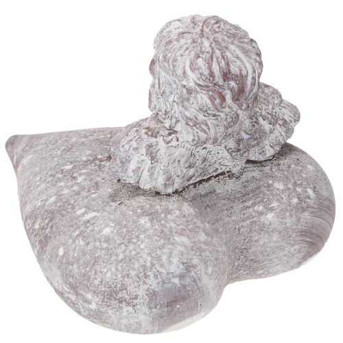 položky Dekorativní anděl na figurce srdce z litého kamene 15×13,5×12cm