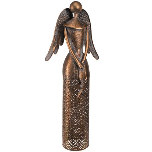 Floristik24 Dekorativní anděl s hvězdou kovový vánoční bronz V52cm