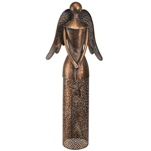 Floristik24 Dekorativní anděl s hvězdou kovový vánoční bronz V52cm
