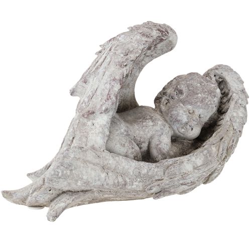 Dekorativní spící anděl s křídly, figurka anděla, hrobka 22,5 cm