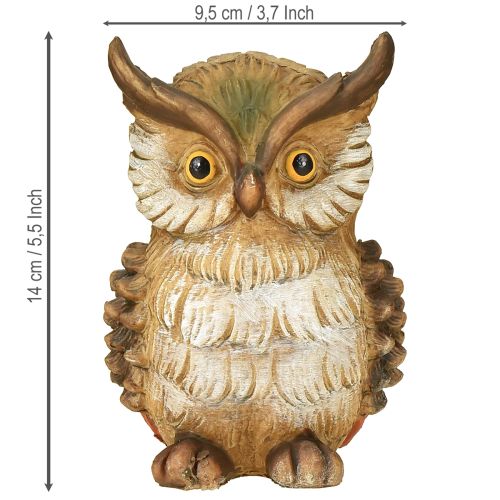 položky Dekorativní sova, ručně malovaná, podzimní dekorace z polyresinu, výška 14 cm