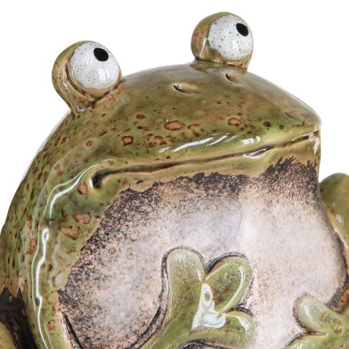 položky Dekorativní žába keramická zelená hnědá vintage L15,5cm 2 kusy