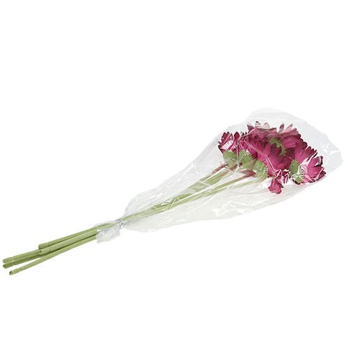 Floristik24 Dekorativní gerbera tmavě růžová Ø10cm L53cm 6ks