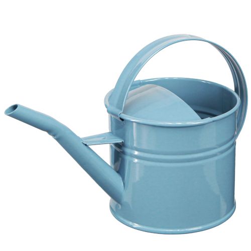 Floristik24 Dekorativní konev květináč modrý kovový 28x13x17cm 1,25l