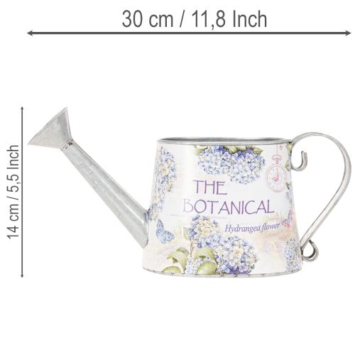 Dekorativní konev na zalévání Hortenzie Kovová Vintage Květiny 30x11x14,5cm | Floristik24.cz