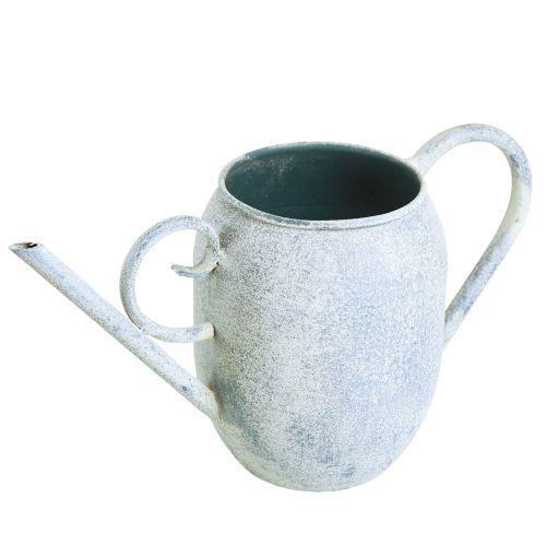 položky Dekorativní konev kovová v bílé modré barvě 32cmx11cmx18cm