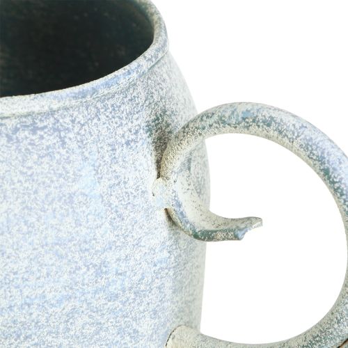 položky Dekorativní konev kovová v bílé modré barvě 32cmx11cmx18cm