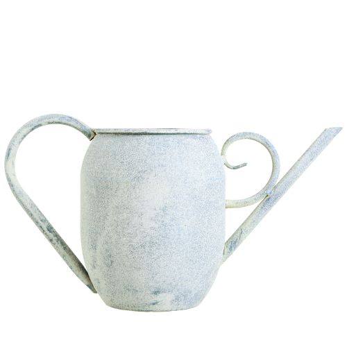 položky Dekorativní konev kovová v bílé modré barvě 32cmx11cmx18cm