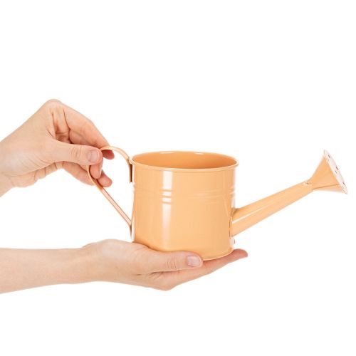 Sada dekorativních konví v pastelově lososové, zelené, žlutozelené barvě - kovový květináč Ø11cm V10cm, 8 kusů | Floristik24.cz