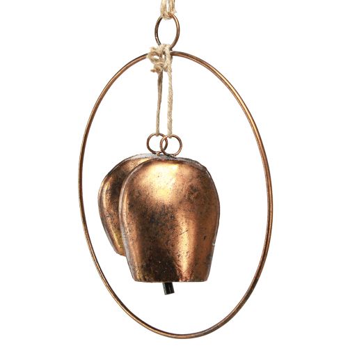 položky Ozdobné zvonky v kroužkové závěsné dekoraci Vánoční bronz Ø29cm