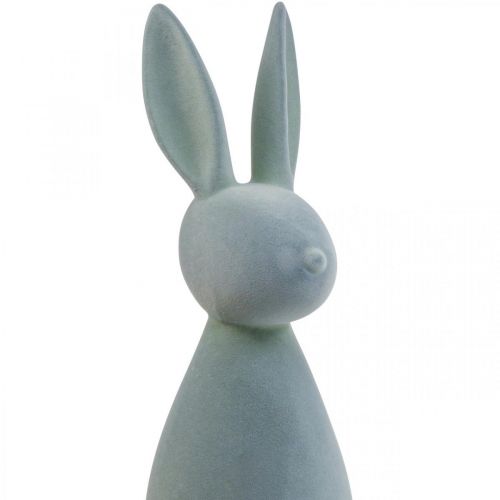 Floristik24 Deco Bunny Deco velikonoční zajíček flocked šedo-zelená V69cm