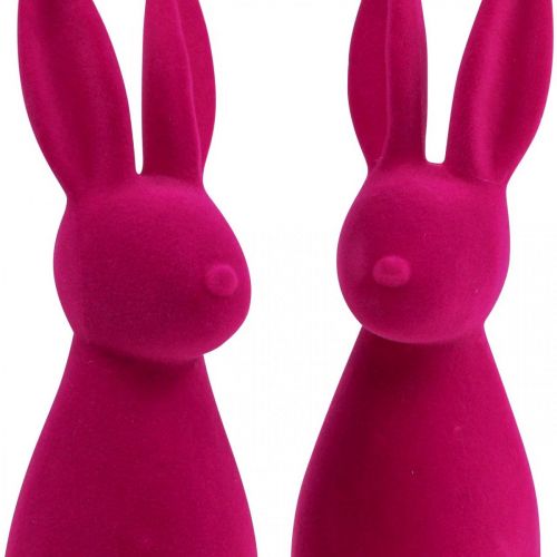 Floristik24 Dekorativní zajíček Dekorativní velikonoční zajíček – 2. volba – Flocked Pink V29,5cm 2 ks