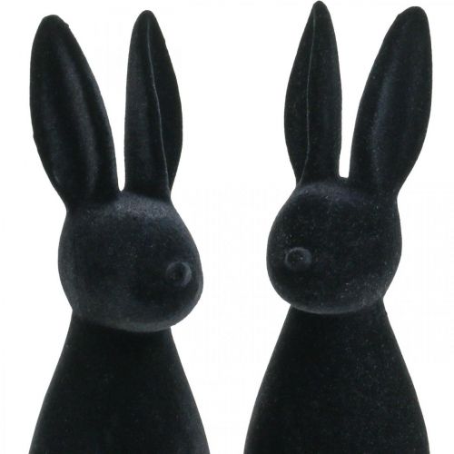 položky Dekorativní zajíček černý ozdobný velikonoční zajíček vločkovaný V29,5cm 2ks