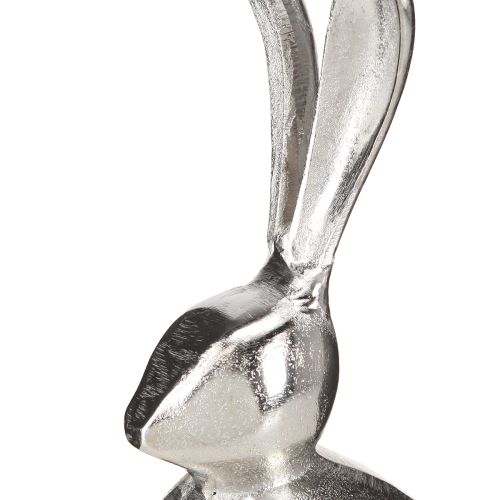 položky Dekorativní králičí kovové Velikonoce ve stříbrné kulaté Ø12cm V25cm