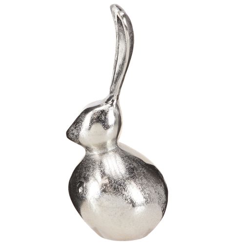 položky Dekorativní králičí kovové Velikonoce ve stříbrné kulaté Ø12cm V25cm