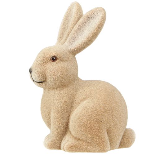položky Dekorativní sedící velikonoční zajíček v hnědé barvě – 2. volba – vločkovaný V22 cm